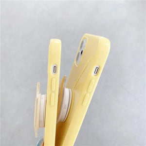 Cute Fruit Lemon Smiley Bracket Soft phone Case For iphone