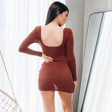 Load image into Gallery viewer, Deep V Neck Hollow Out Bodycon Mini Dress