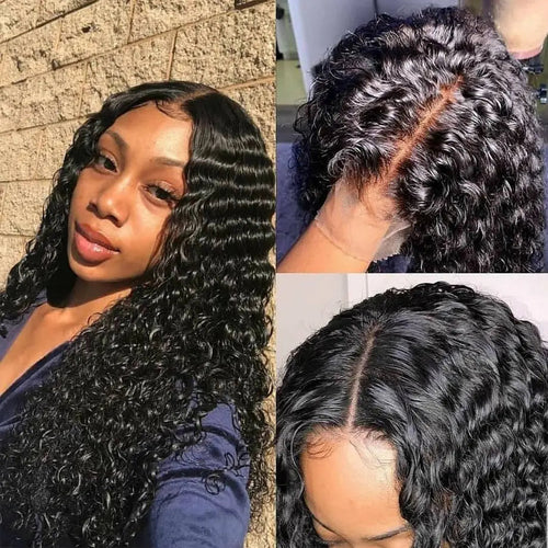 Deep Wave Pre-Plucked Curly Human Hair Wig