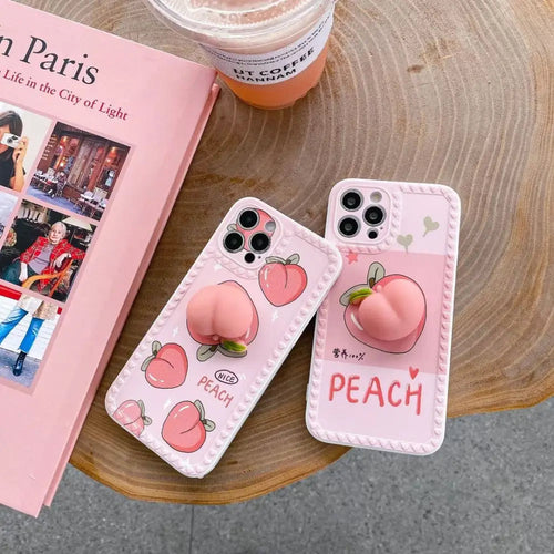 Elastic peach Soft phone Case For iphone