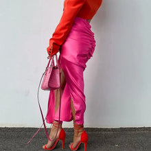 Load image into Gallery viewer, Elegant Fashion Side Slit Drawstring Ruched Midi Skirt