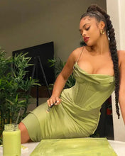 Load image into Gallery viewer, Elegant Satin Corset Midi Dress