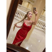 Load image into Gallery viewer, Elegant Satin Slip Midi Dress