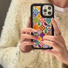 Load image into Gallery viewer, Embroidery Rhombus Lattice Heart Plush Soft Case For IPhone