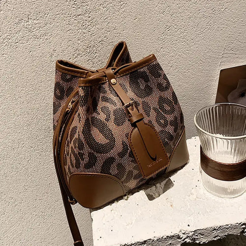 Fashion Leopard Bucket Handbag