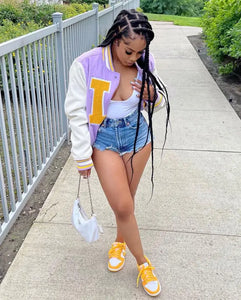Fashion Street Wear Letter Print Women Jacket
