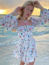 Load image into Gallery viewer, Floral Lantern Square Neck Mini Dress