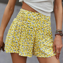 Load image into Gallery viewer, Floral Print Culottes Wide Leg High Waist Short Pants
