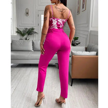 Load image into Gallery viewer, Floral Print Spaghetti Strap Top &amp; High Waist Pants Set
