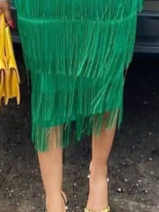 Fringe Bodycon Pencil Skirt