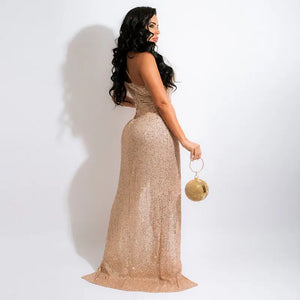 Glitter Sexy Sequin Elegant Evening Maxi Dress