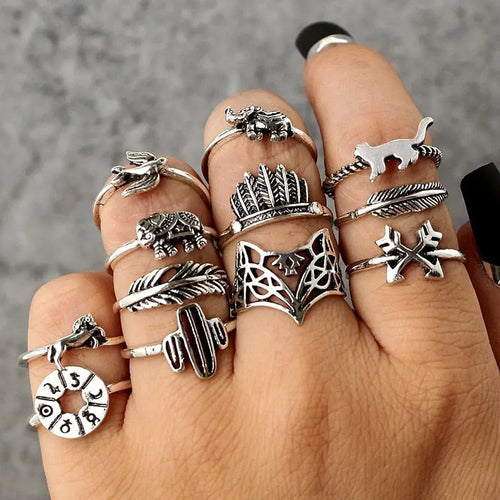 Gothic Aesthetic Bague Ring Sets