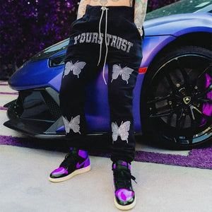 Gothic Butterfly Diamond Pants