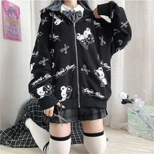 Gothic Teddy Graphic Hoodie