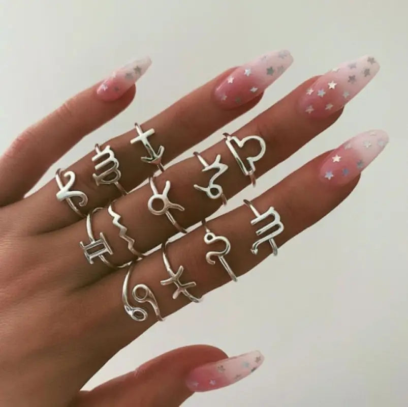 Gothic Vintage Geometry Joint Ring Sets - 44