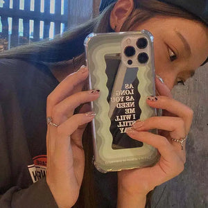 Green Gradient English Letter Mirror Soft Case For IPhone