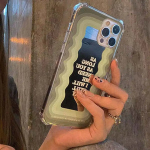 Green Gradient English Letter Mirror Soft Case For IPhone