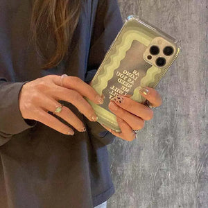 Green Gradient English Letter Mirror Soft Case For IPhone