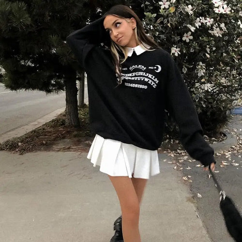 Grunge Oversized Gothic Streetwear Chic Letter Print