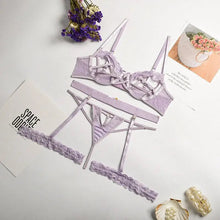 Load image into Gallery viewer, Cut Out Hallow Transparent Bra &amp; Thong Lingerie Set