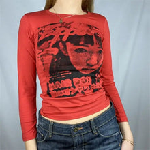 Load image into Gallery viewer, Harajuku E-girl Aesthetic Round Collar Streetwear Top - Red