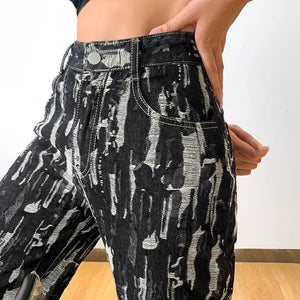 Harajuku High Waist Straight Denim Streetwear Pants
