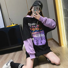Load image into Gallery viewer, Harajuku Patchwork Long Sleeve Oversized Hoodie