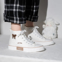 Load image into Gallery viewer, High-top Canvas Animal Print Embroidery Sneaker
