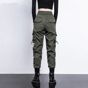High Waist Drawstring Loose Cargo Pants