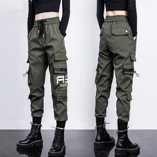 High Waist Drawstring Loose Cargo Pants