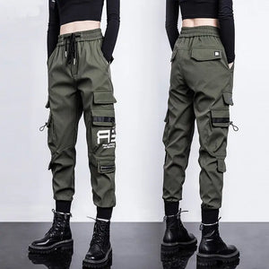 High Waist Drawstring Loose Cargo Pants
