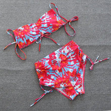 Load image into Gallery viewer, High Waisted Tie DyePush Up Bikini Set