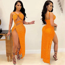 Load image into Gallery viewer, Hollow Cut Out Sexy Bodycon Maxi Dress - Orange / XXL