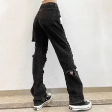 Load image into Gallery viewer, Hollow Out Streetwear Straight Pants High Waist Trousers