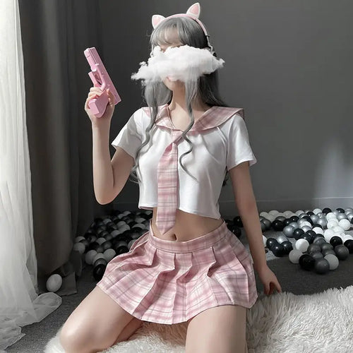 Japanese Plaid Uniform Role Play Costume