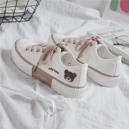 Kawaii Lolita Casual Flat Cute Bear Sneakers