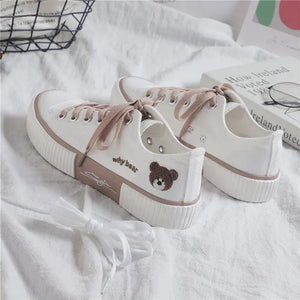 Kawaii Lolita Casual Flat Cute Bear Sneakers