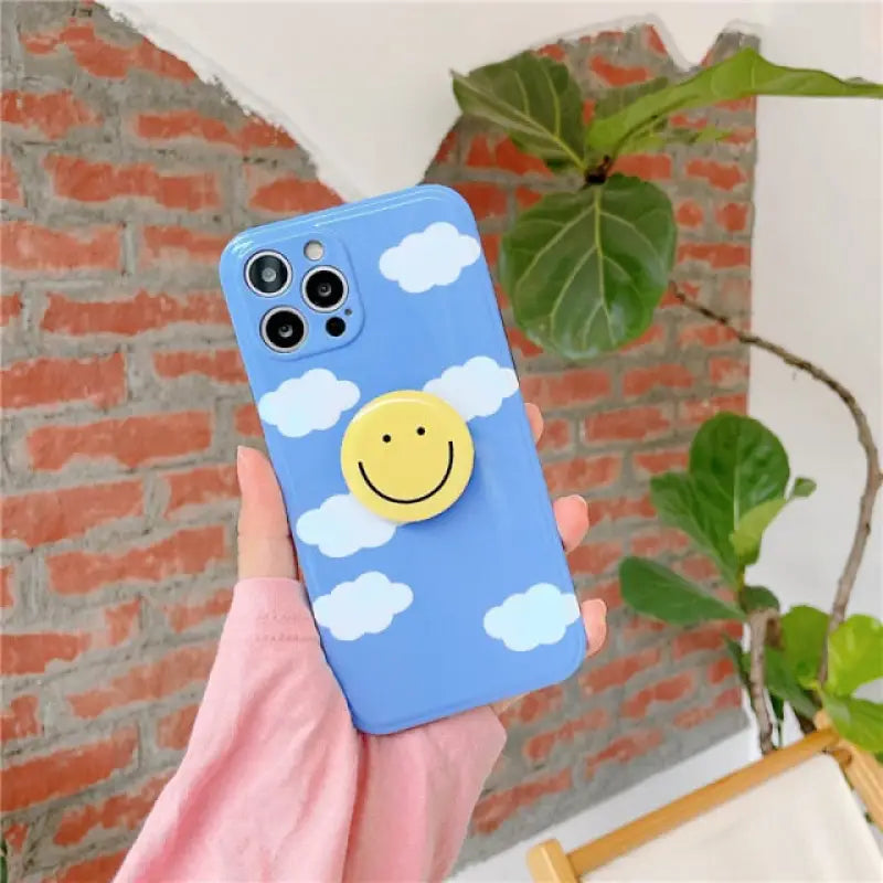 Korean Summer Clouds Bracket Phone Case For iphone