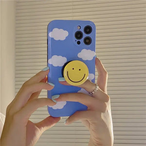 Korean Summer Clouds Bracket Phone Case For iphone