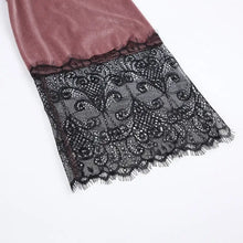 Load image into Gallery viewer, Lace Knit Velvet Three Quarter Sleeve Home Robe