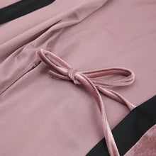 Load image into Gallery viewer, Lace Knit Velvet Three Quarter Sleeve Home Robe