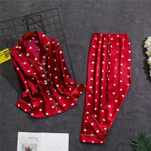 Load image into Gallery viewer, Ladies Satin Pajamas Sleepwear Set
