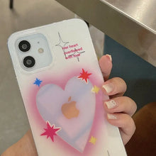 Load image into Gallery viewer, Laser Pink Love heart Pattern phone Case For iphone