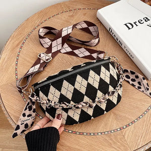 Lattice Chest Crossbody Shoulder Chain Purse