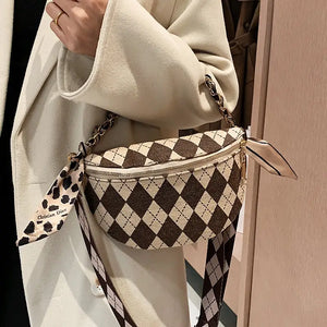 Lattice Chest Crossbody Shoulder Chain Purse