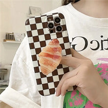 Load image into Gallery viewer, Lattice Lovely Croissant Bracket phone Case For iphone