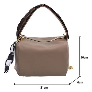PU Leather Bucket Crossbody Bags with Short Handle