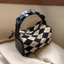 Load image into Gallery viewer, PU Leather Bucket Crossbody Plaid Handbag