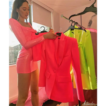 Load image into Gallery viewer, PU Leather Fashion Long Sleeve Mini Dress