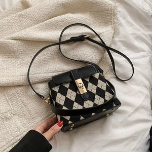 PU Leather Luxury Bucket Crossbody Bag - black